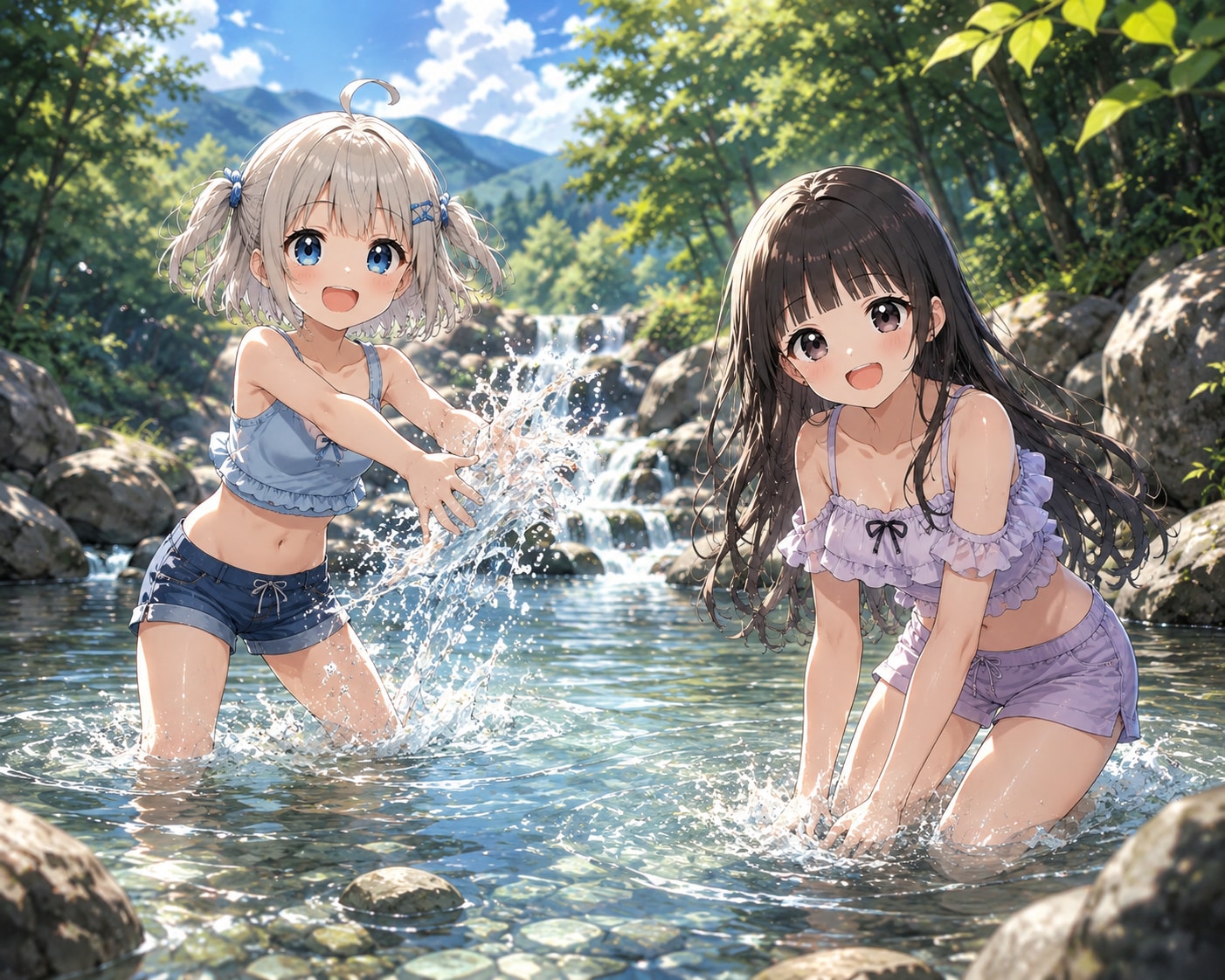 なつやすみ中の川あそび