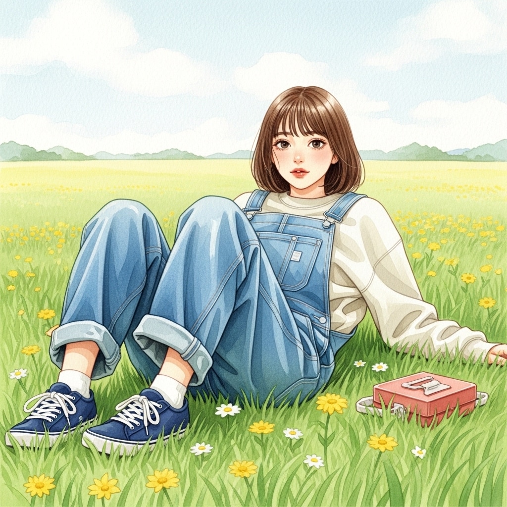 野原でのんびり | の人気AIイラスト・グラビア