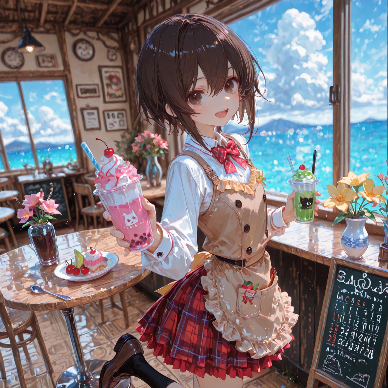 海の見える喫茶店 | の人気AIイラスト・グラビア