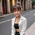 白コートのポニーテール少女 6枚目