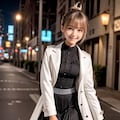 白コートのポニーテール少女 9枚目