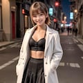 白コートのポニーテール少女 4枚目