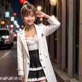 白コートのポニーテール少女 10枚目