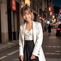 白コートのポニーテール少女 5枚目