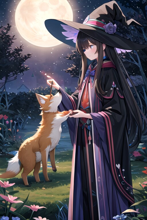 妖艶な妖狐の隣に 人間の若い男性 | の人気AIイラスト・グラビア