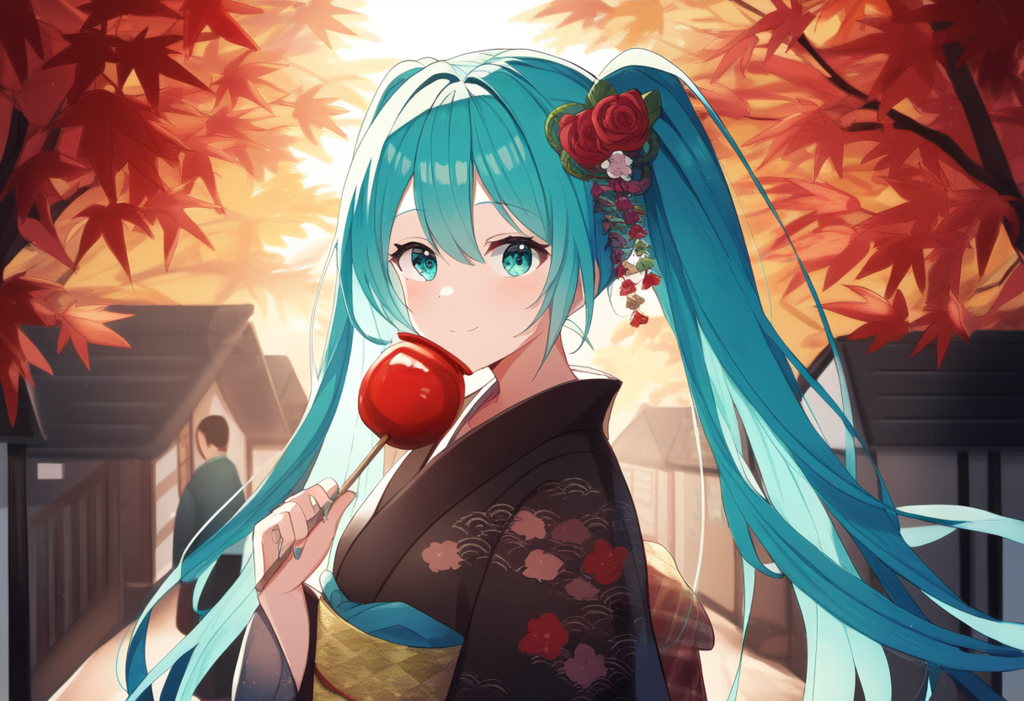 ボカロ　初音ミク　着物