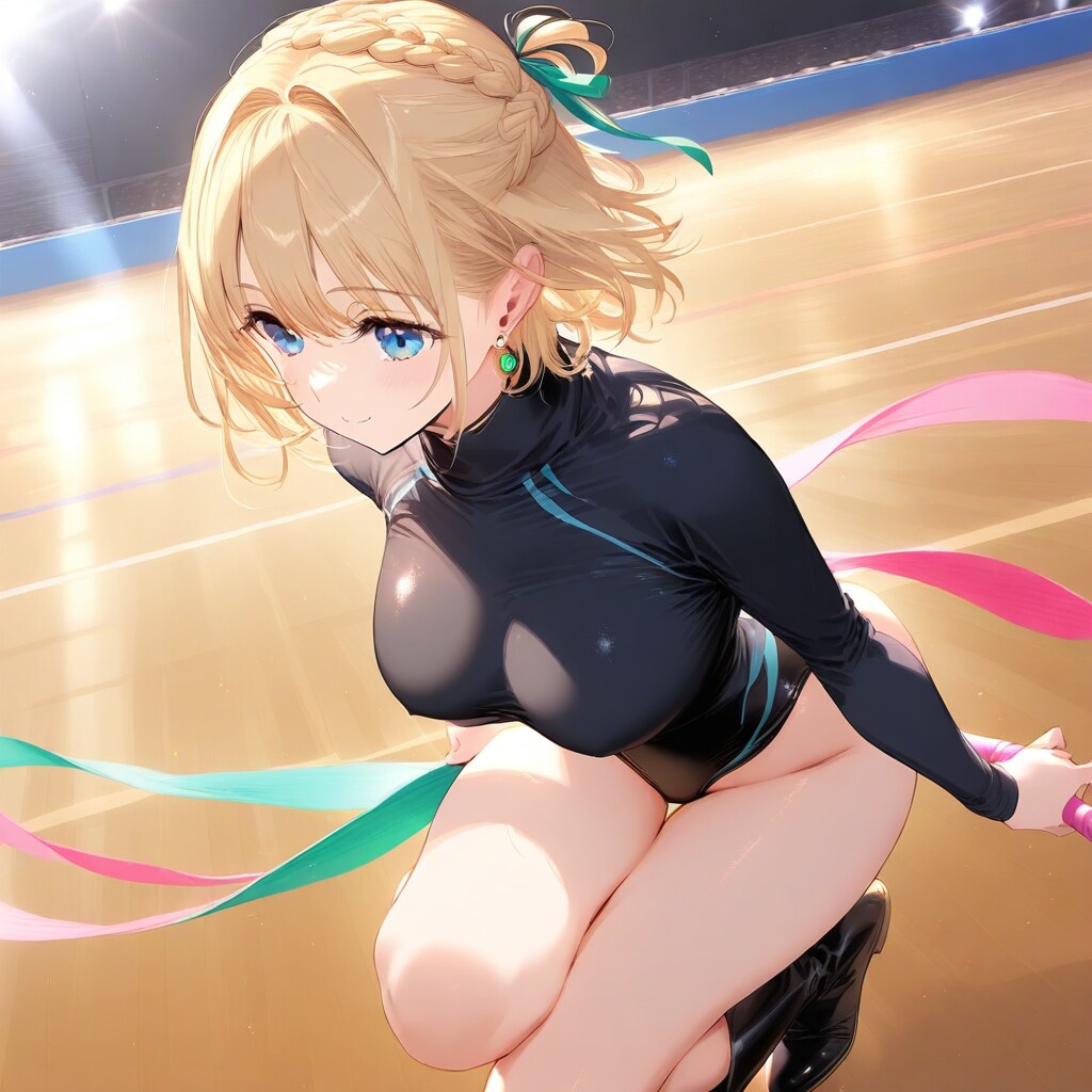 金髪ショート新体操美少女