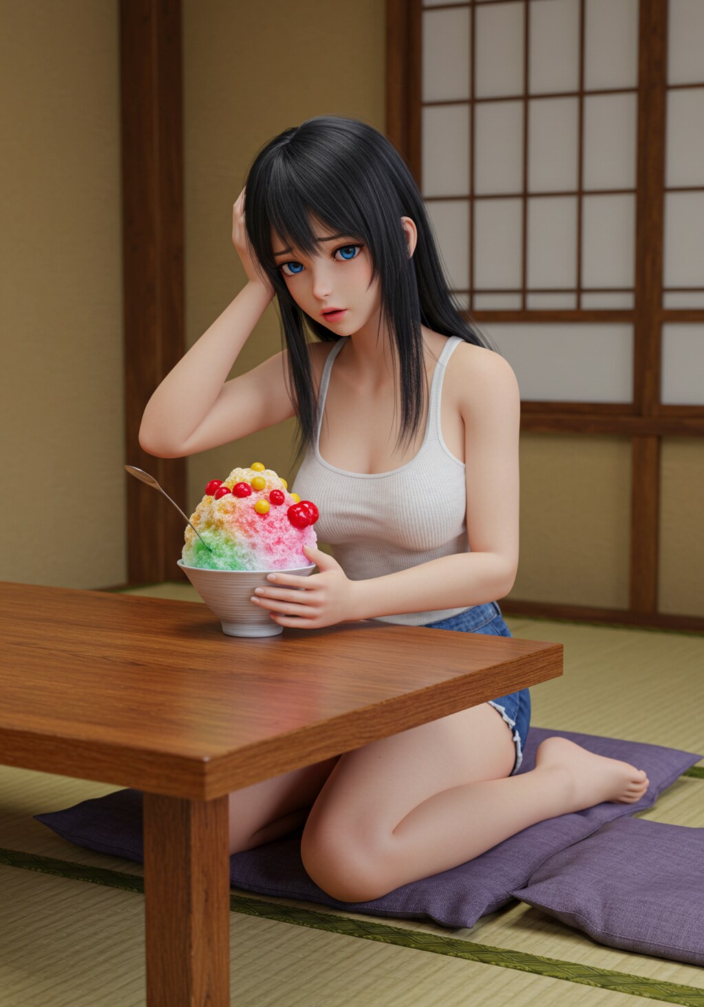 かき氷で頭キーン②