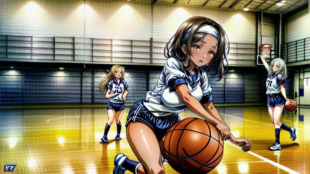 体育の授業でバスケ(自作Lora ver)