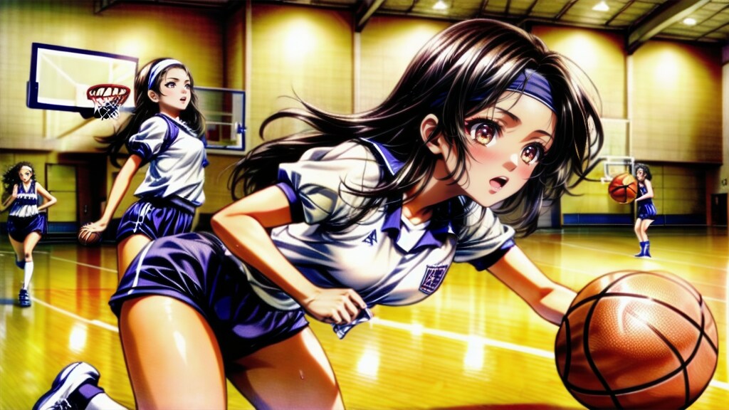 体育の授業でバスケ(自作Lora ver)