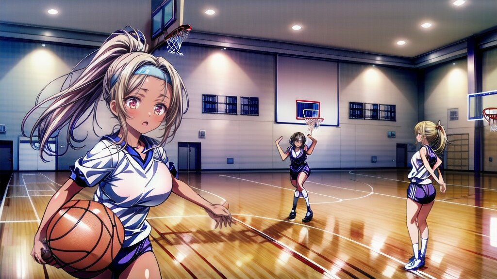 体育の授業でバスケ(自作Lora ver)