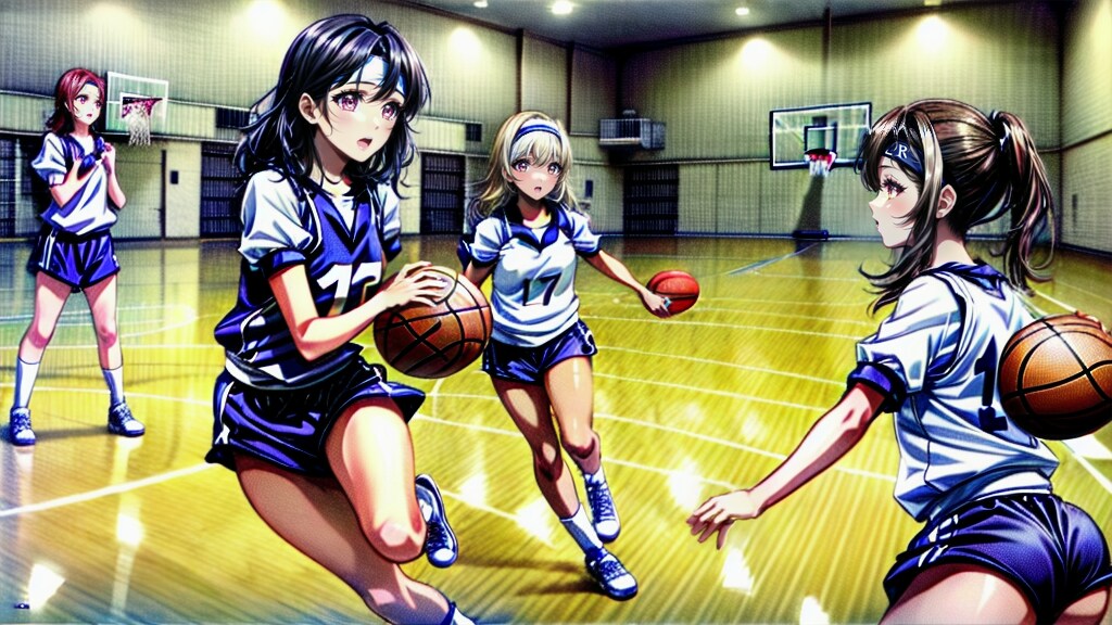 体育の授業でバスケ(自作Lora ver)