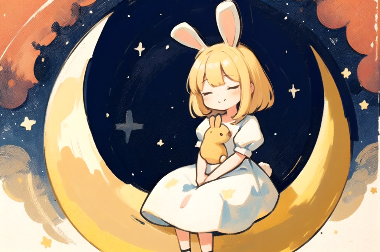 ふわふわ夢見る月うさぎ