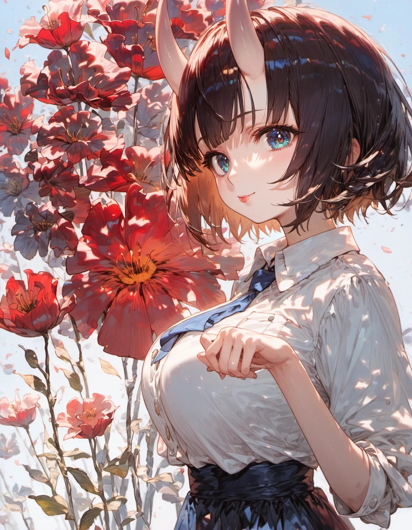 Blooming Alongside the Crimson | の人気AIイラスト・グラビア