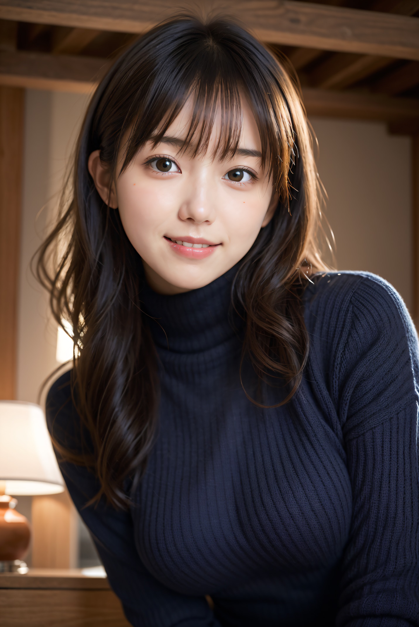 セーターを着ている女性