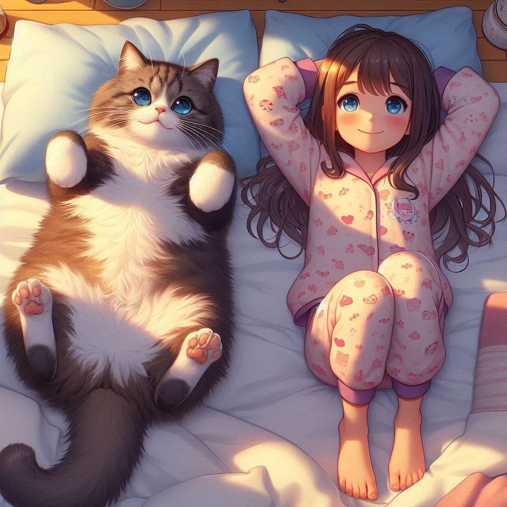 ネコがねころんだ