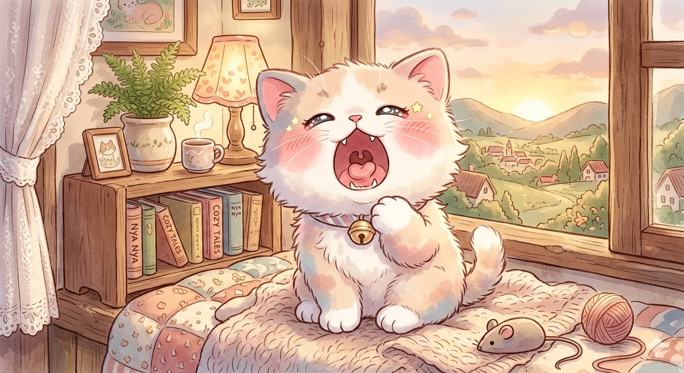 欠伸をするネコ | の人気AIイラスト・グラビア