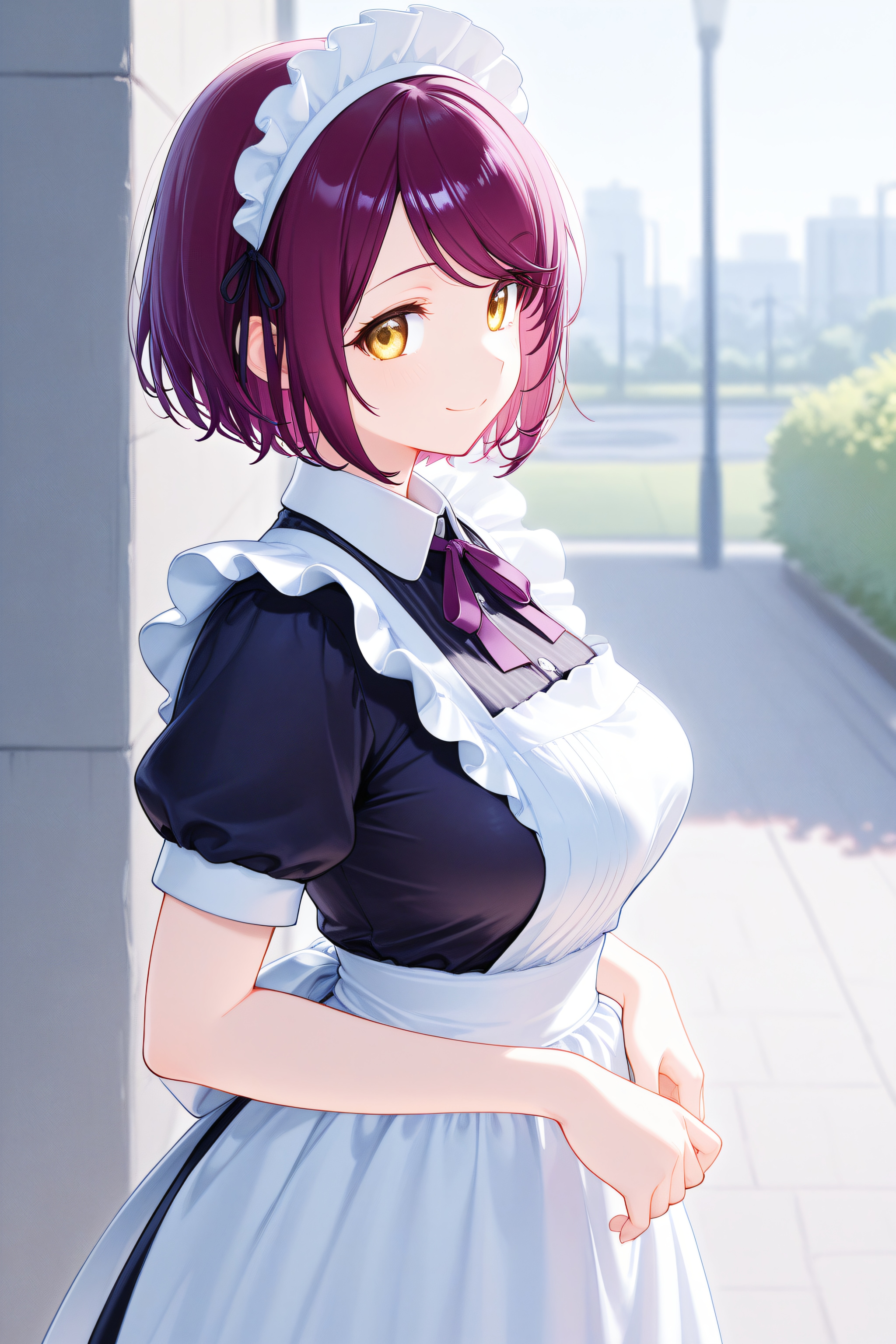 こんにちは（挨拶メイドの芽衣ちゃん） | の人気AIイラスト・グラビア