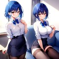 誘惑する青い髪の先輩 6枚目