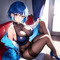 誘惑する青い髪の先輩 5枚目