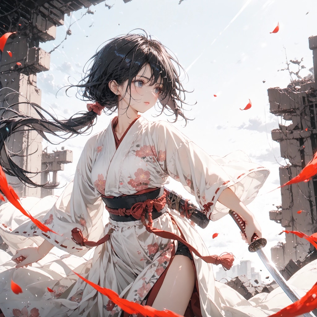 廃墟を旅する剣士