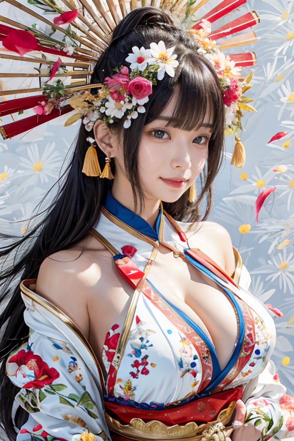カラフル和服美女