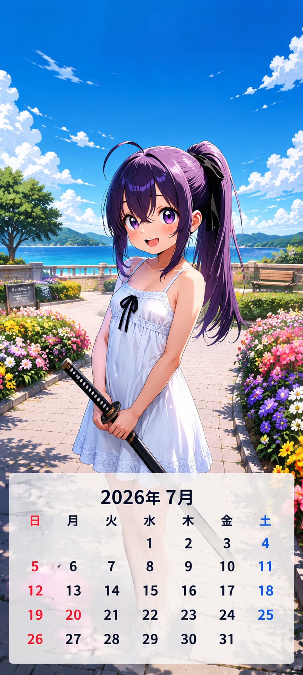 ７月のスマホ用ロック画面