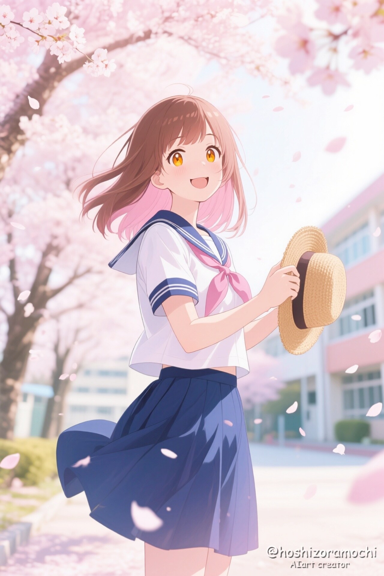 桜舞う春の微笑み🌸