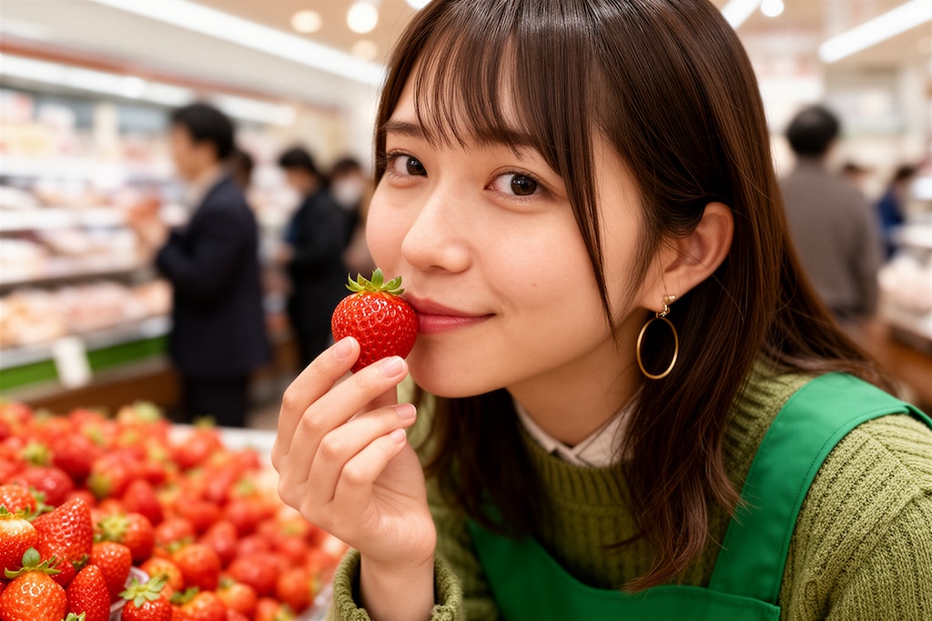 イチゴ売り場の店員 2