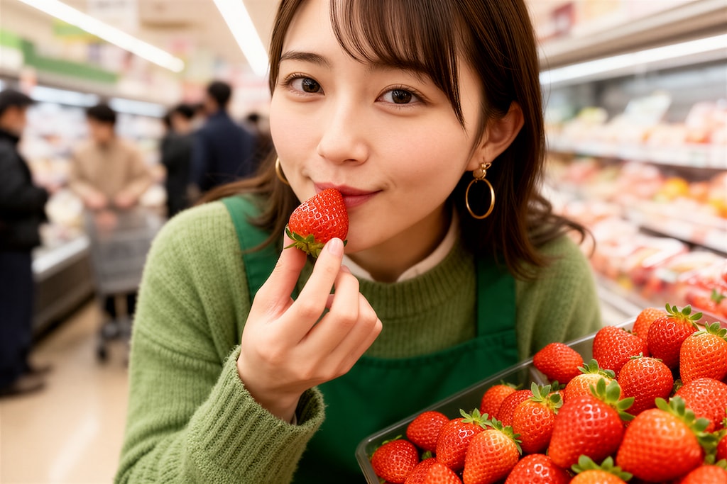 イチゴ売り場の店員 2