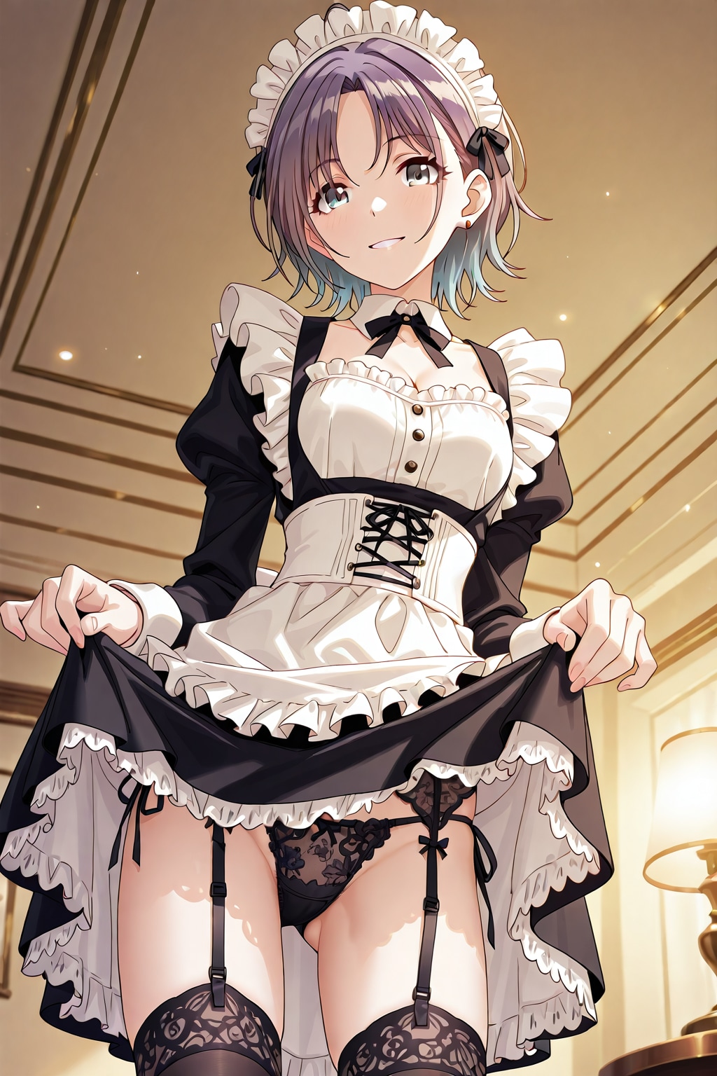 今日は、白猫なんて格好をしたから、黒色にしてみたの！
