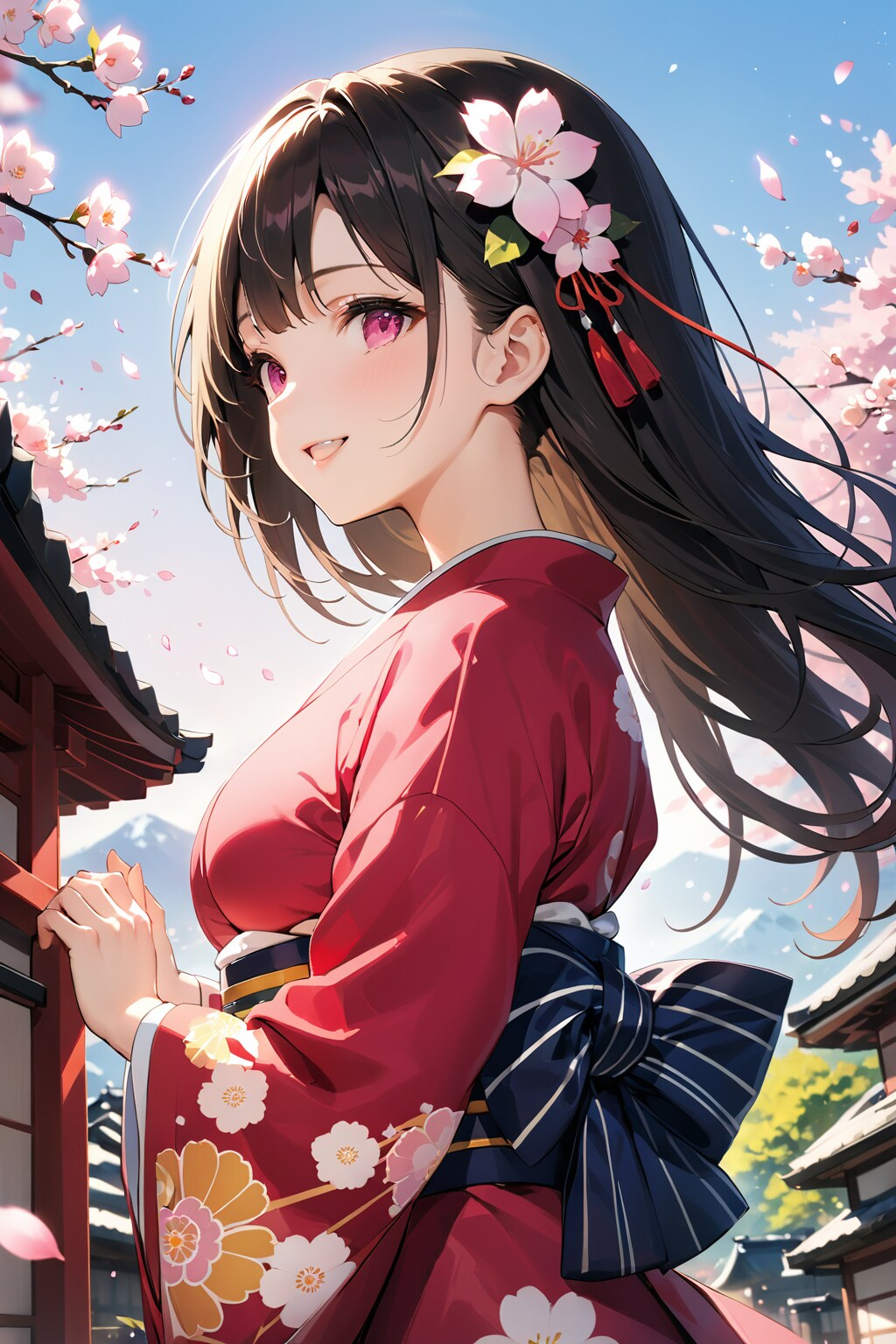 遅咲きの桜と少女