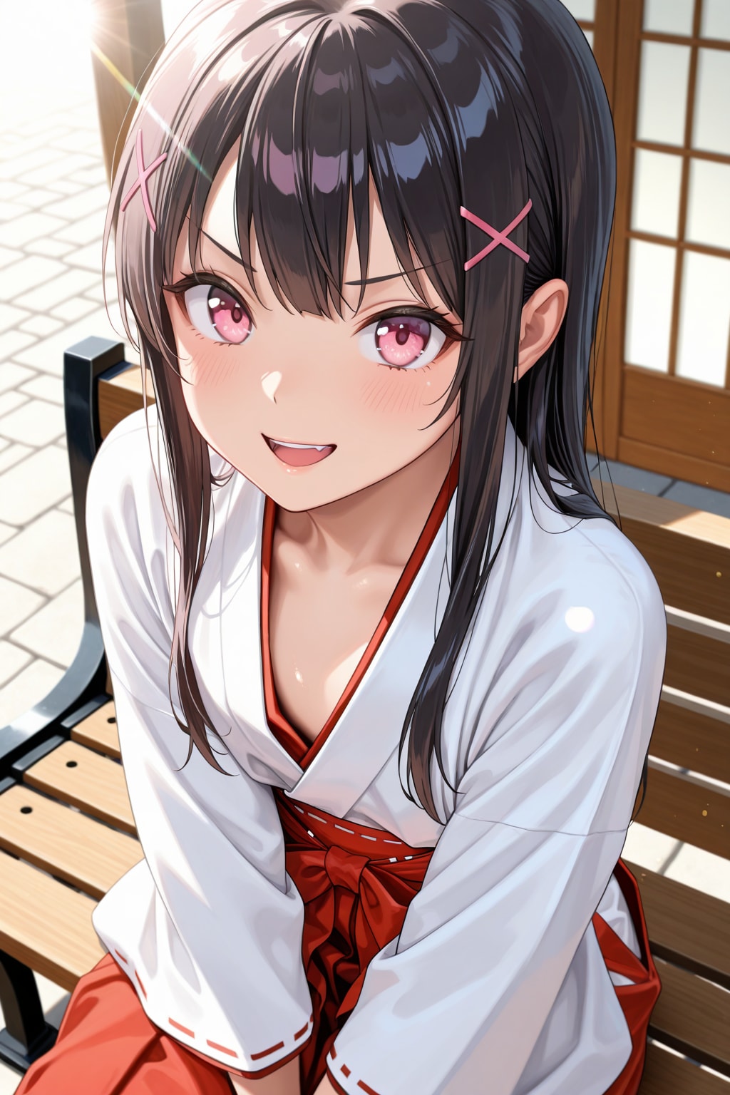 「巫女よ。かわいいでしょ♡」