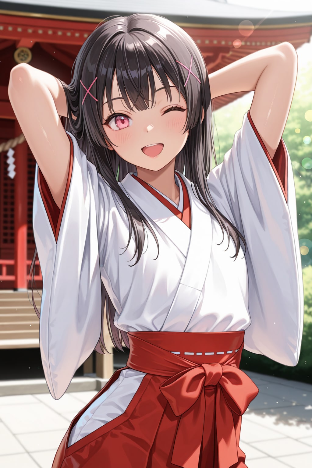 「巫女よ。かわいいでしょ♡」