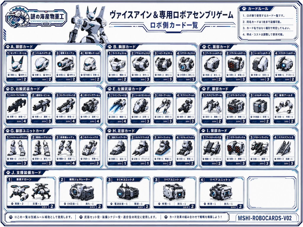 ヴァイスアイン＆専用ロボアセンブリゲームカードコレクション