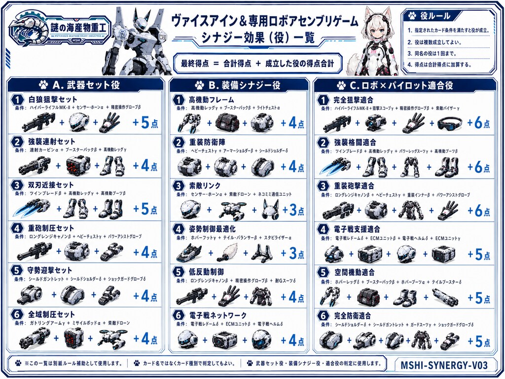 ヴァイスアイン＆専用ロボアセンブリゲームカードコレクション
