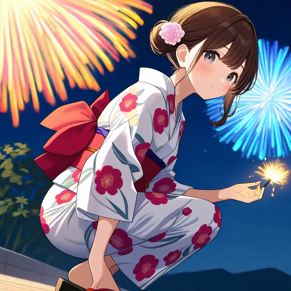 花火と少女 | の人気AIイラスト・グラビア