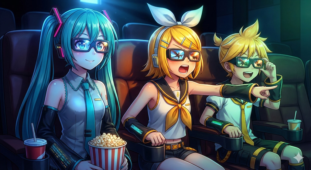 3D映画を観に来たミクさんたち