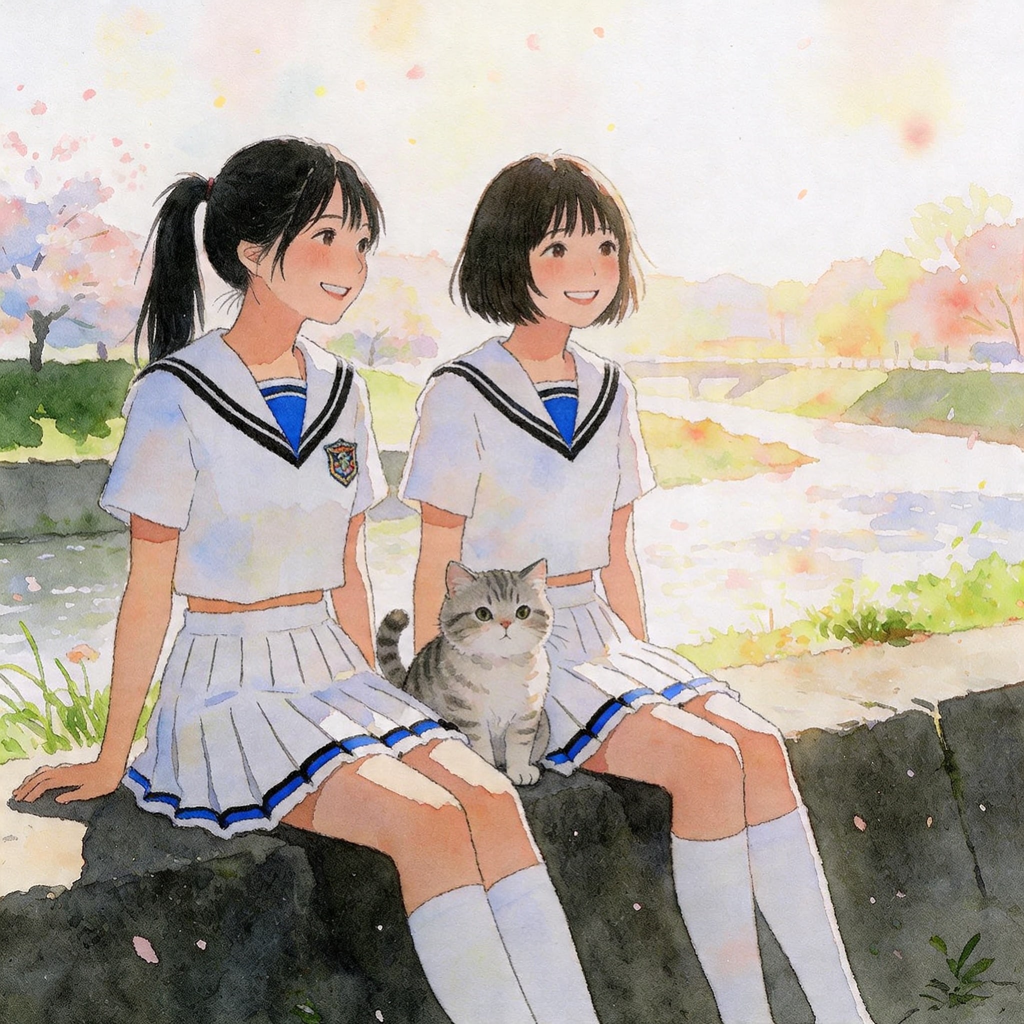 春の堤防 | の人気AIイラスト・グラビア