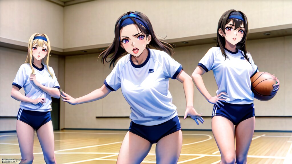 体育の授業でバスケ