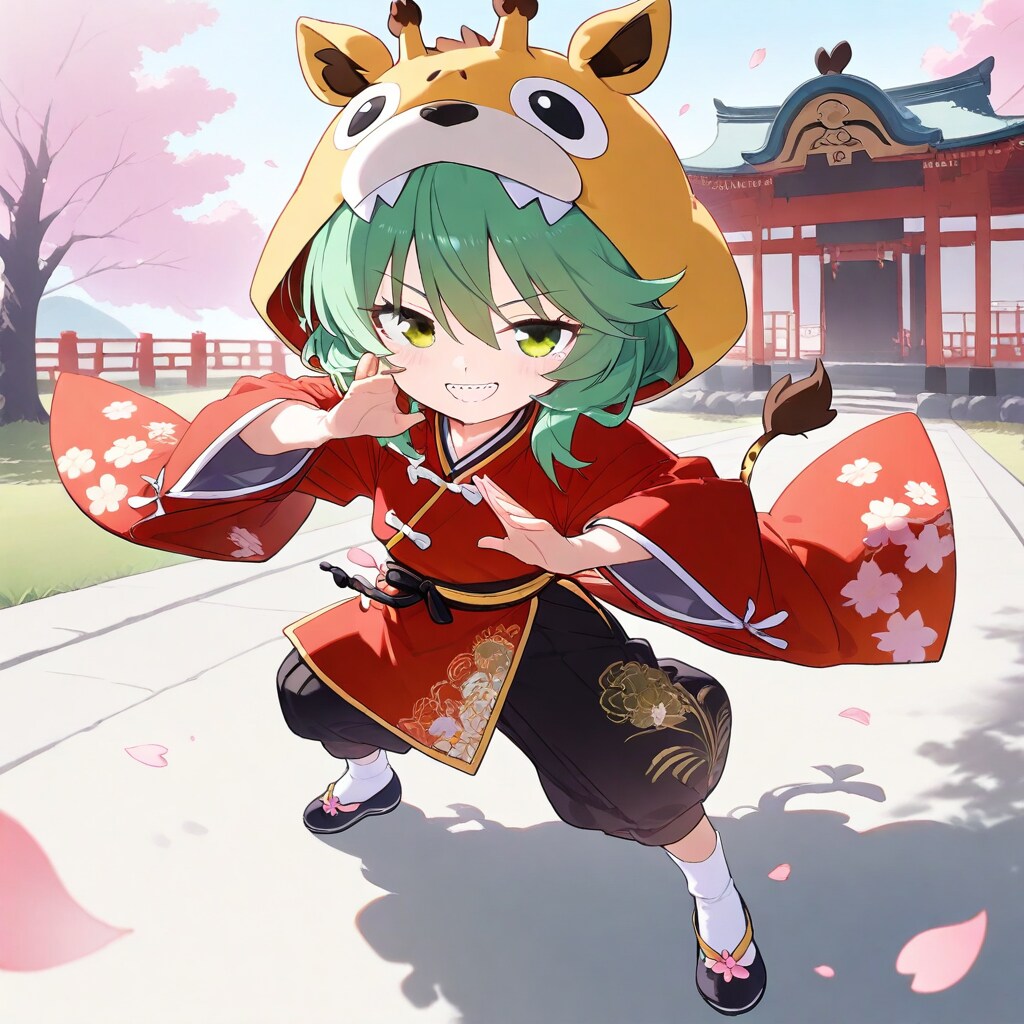 桜とカンフーちび子ちゃん