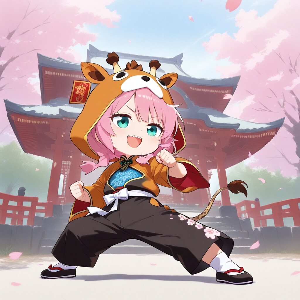 桜とカンフーちび子ちゃん