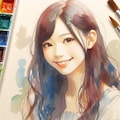 Dalleでびちゃびちゃな水彩人物画を試しているのだけど・・・ 4枚目