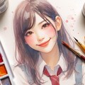 Dalleでびちゃびちゃな水彩人物画を試しているのだけど・・・ 5枚目