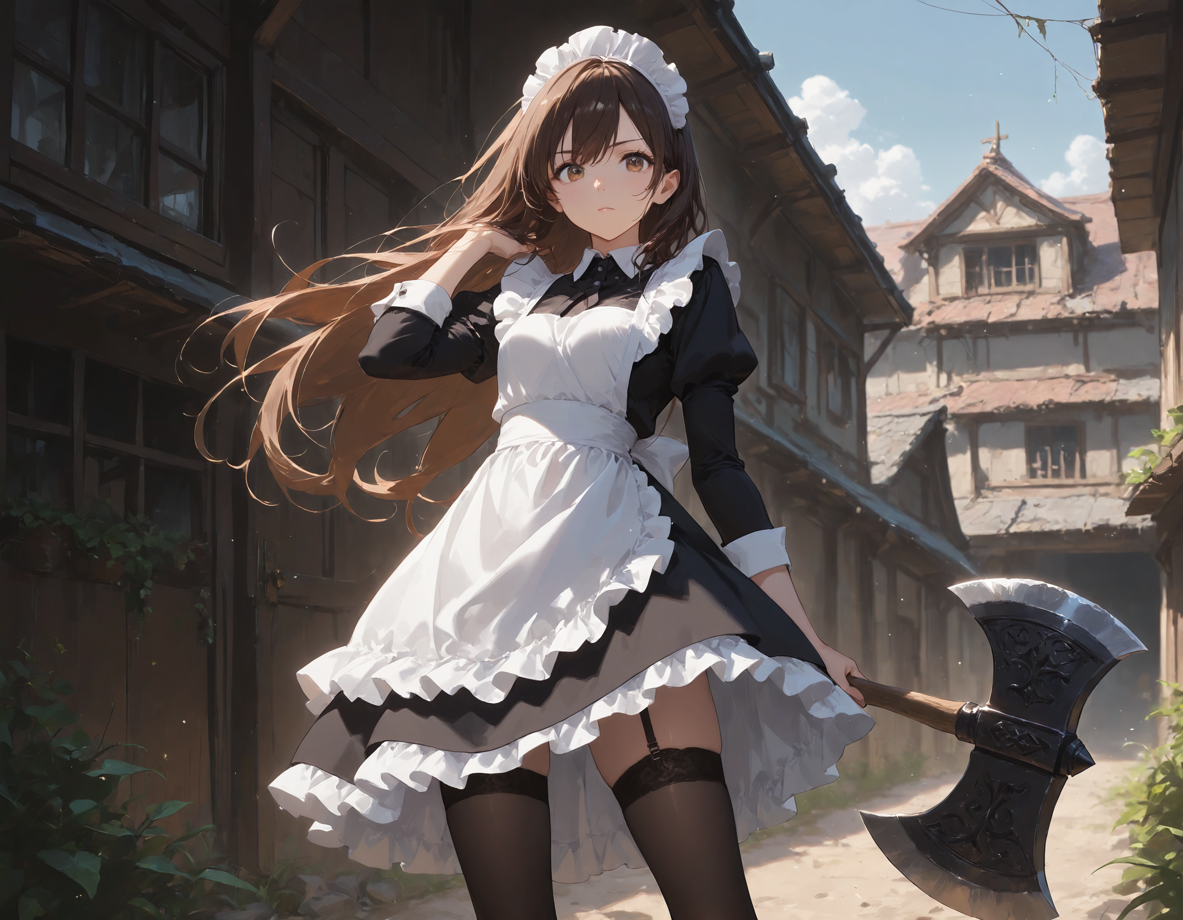 メイド服の美雪戦闘モード | の人気AIイラスト・グラビア