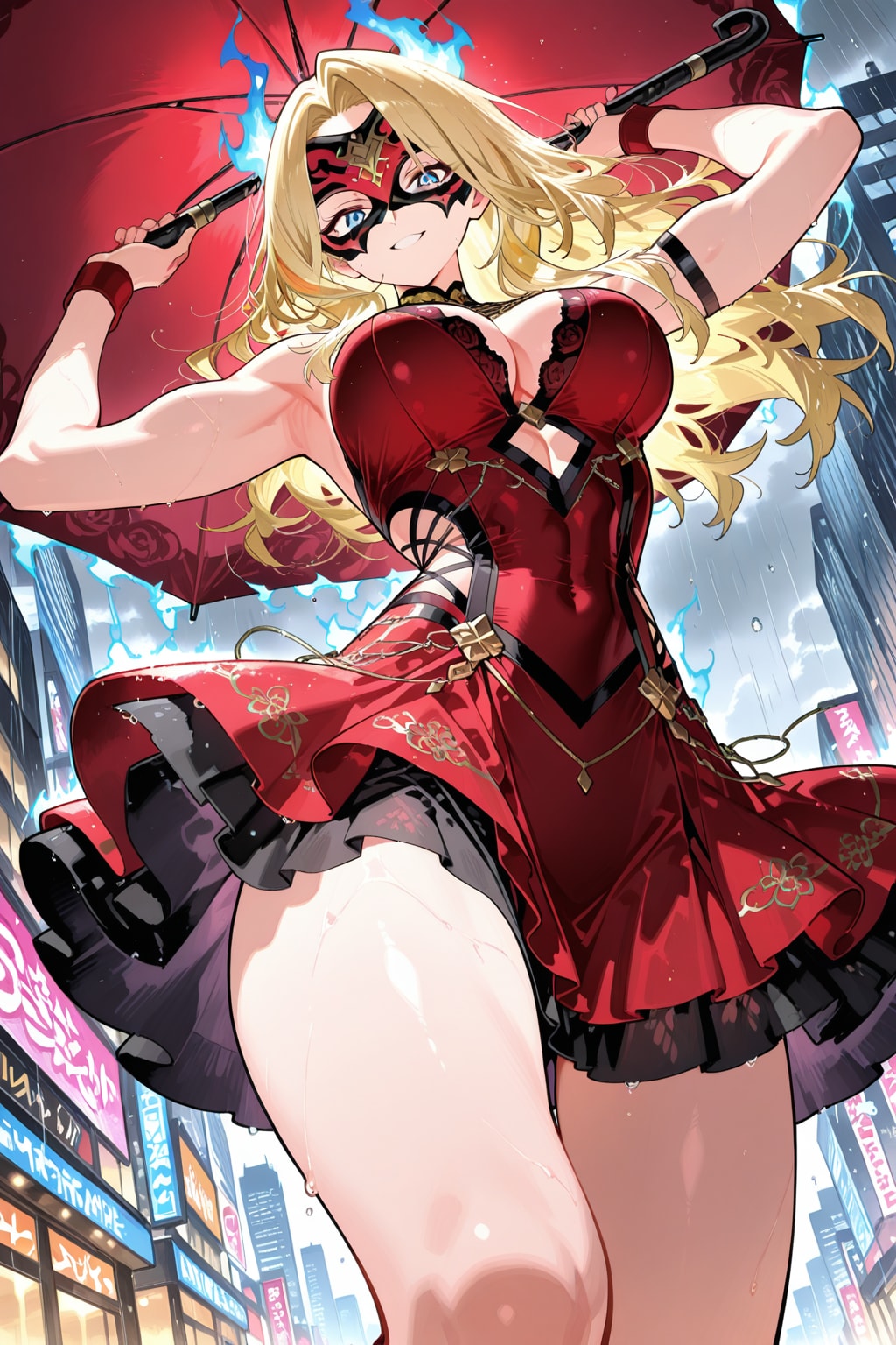 マスクドお嬢様と雨
