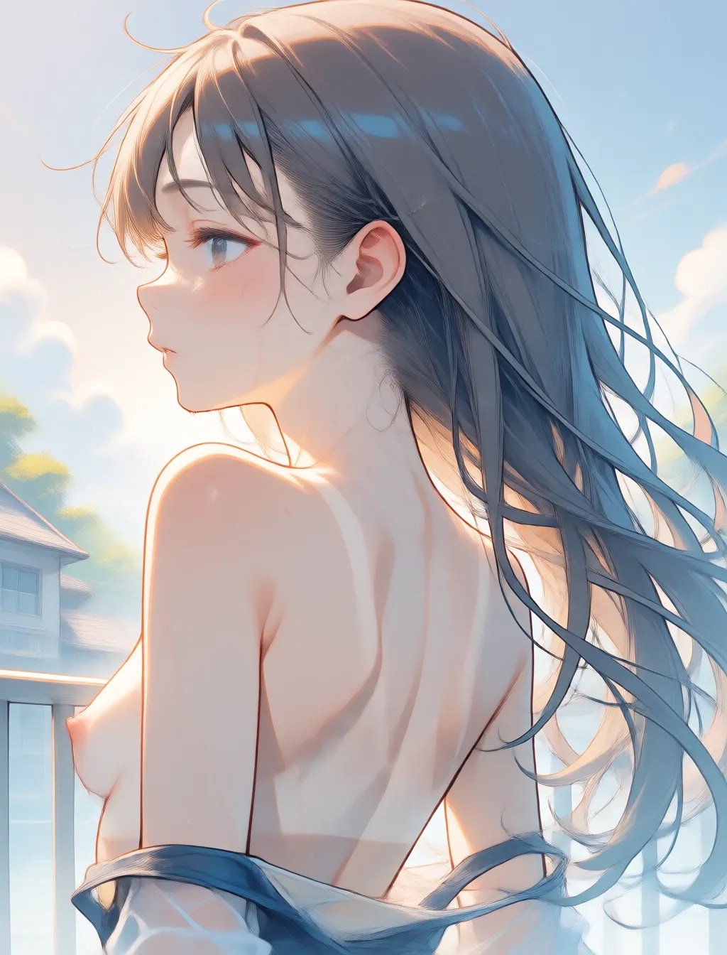 長い黒髪フェチ
