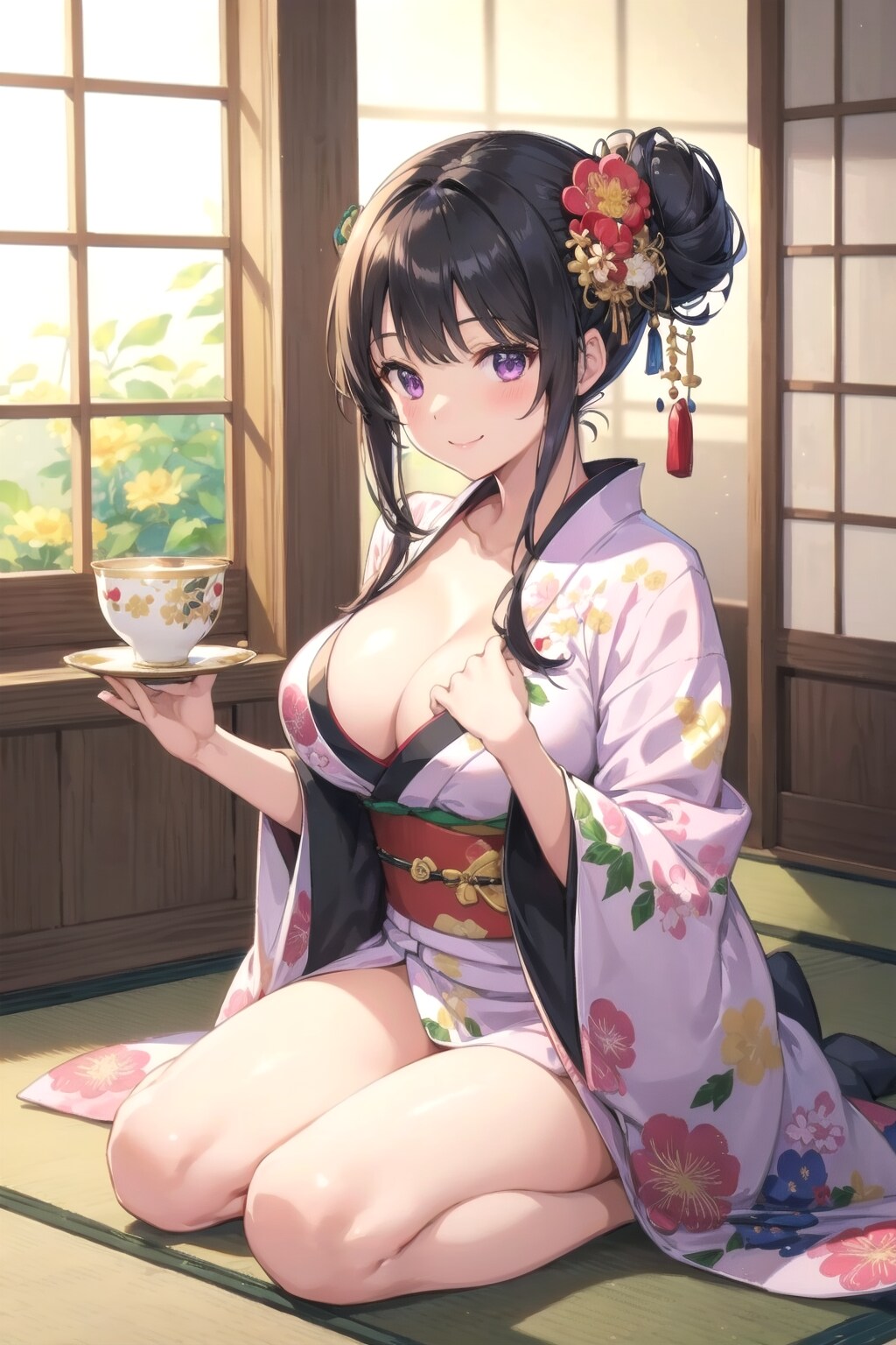 V4BとTOPAZ（着物で和室）