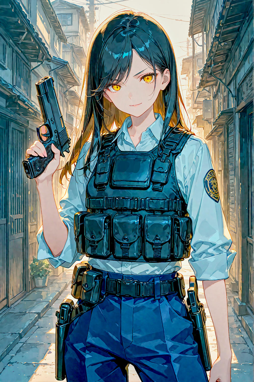 女探偵と警官コスプレ