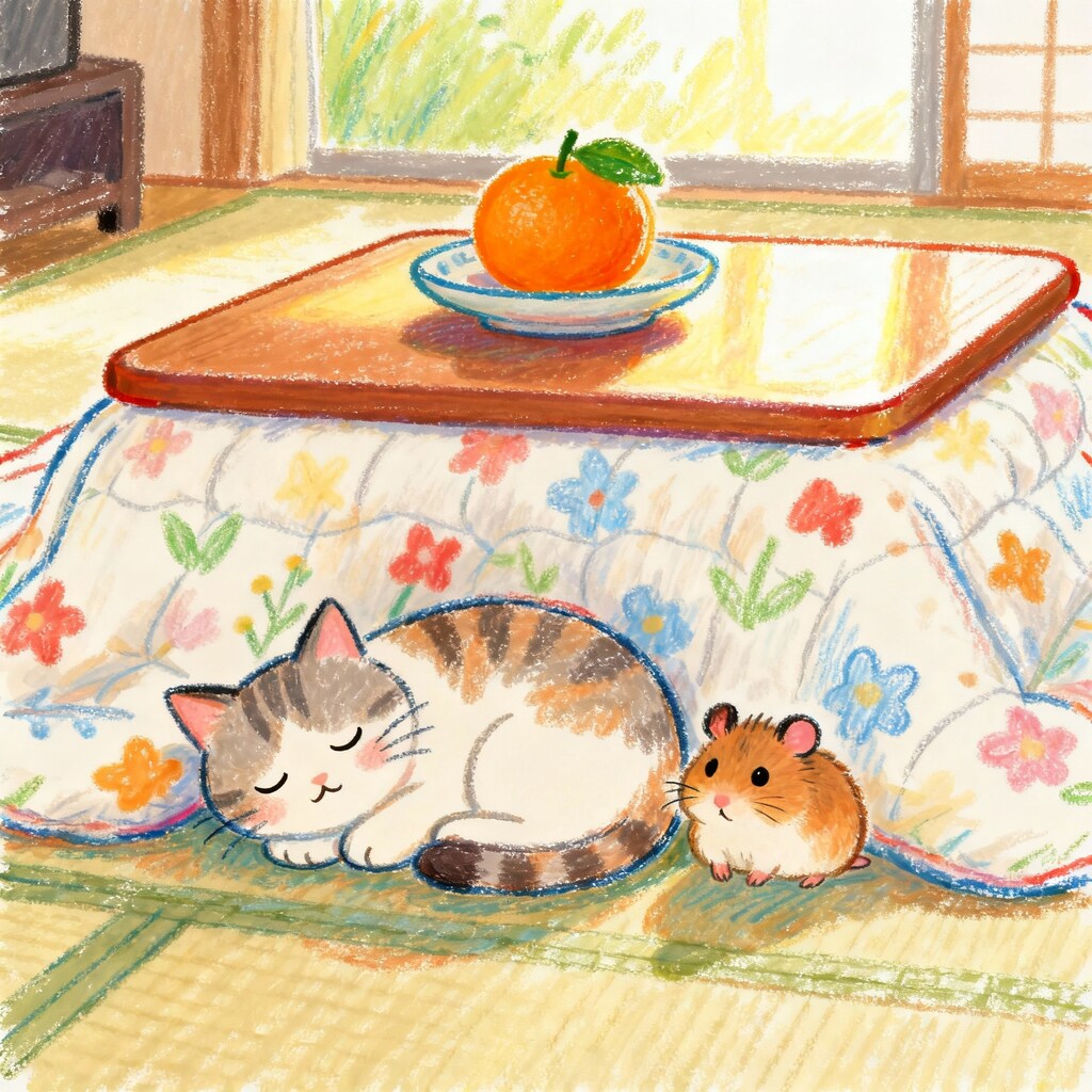 こたつと猫とハムスター